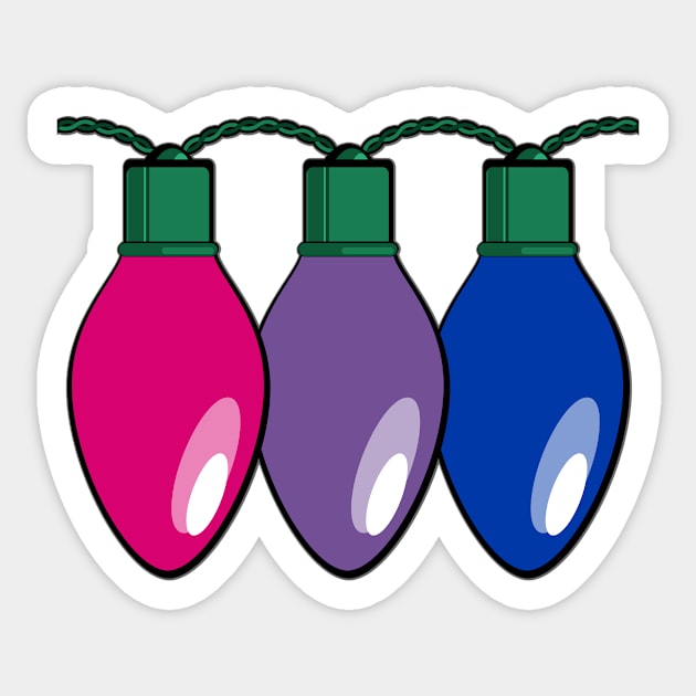 Bisexual Pride Christmas Lights Sticker by wheedesign